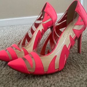 Neon Pink Jessica Simpson Pumps. Shoes never worn so they are in great shape